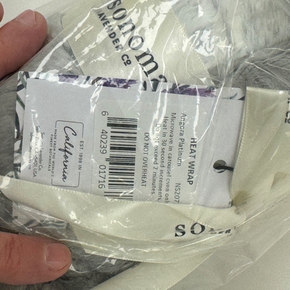 Sonoma Lavender Spa Heat Wrap Platinum Angora Microwaveable Heat Pad Silver NEW - Picture 6 of 16